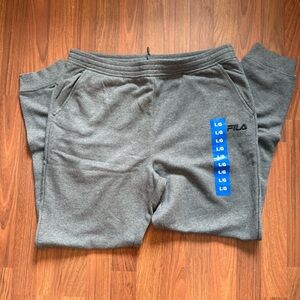 Men's Fila Gray Large Jogger Pants - Brand New